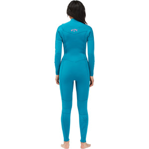 2022 Billabong Feminino Synergy 3/2mm Chest Zip Wetsuit C43g51 - Blue Lagoon